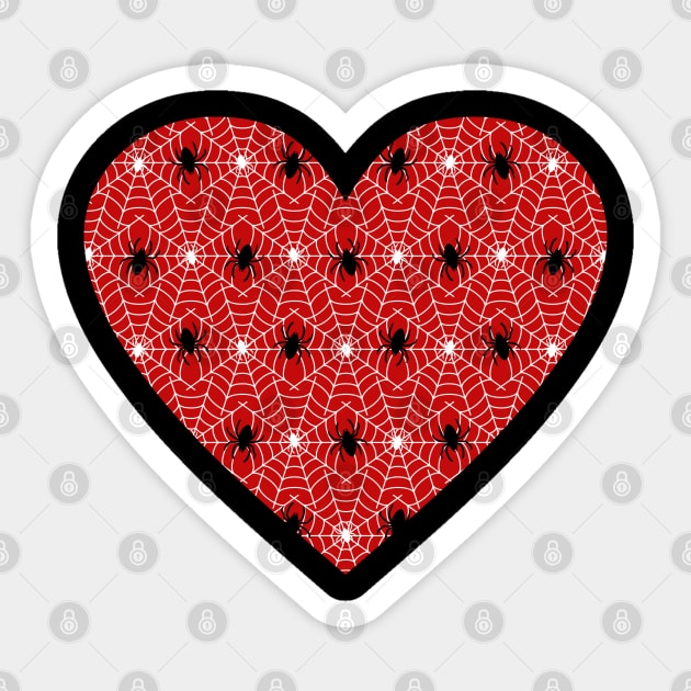 Spider Web Heart Sticker by KayBee Gift Shop